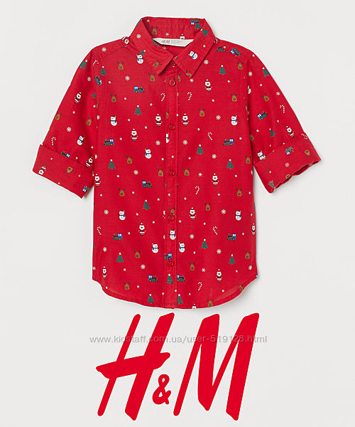 Сорочки новорічні для хлопців 1.5-2 роки фірми H&M Швеція