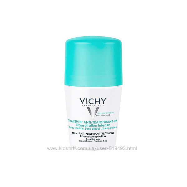 Интенсивный шариковый дезодорант-антиперспирант Виши 48ч Vichy Deodorant Anti Perspirant Treatment 48H 50мл