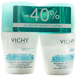 Набор дезодорантов Виши Без Пятен для чувствительной кожи 48 часов Vichy Deodorant 2шт по 50мл