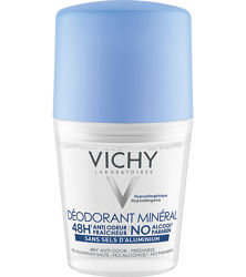 Минеральный шариковый дезодорант без солей алюминия и спирта Виши Vichy Deodorant Mineral Roll 48ч