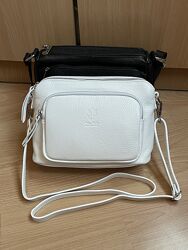 Удобная кроссбоди на 2 отделения VERA PELLE , Made in Italy  2 цвета 