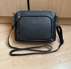 Удобная кроссбоди 2 отделения и карман на змейке VERA PELLE , Made in Italy