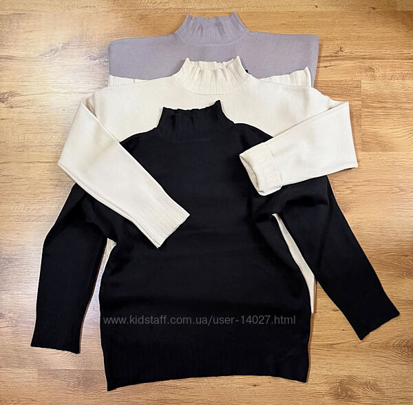 Чёрный кашемировый свитер, свободный крой