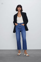 прямые джинсы Zara 32,34,36 размер , высокая посадка 