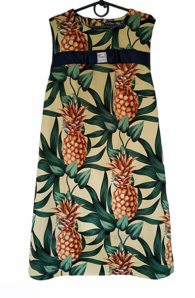 Красивое яркое летнее платье в экзотический принт ананасы, см. замеры