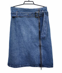 Стильная женская джинсовая юбка сбоку на молнии, см. замеры в описании това