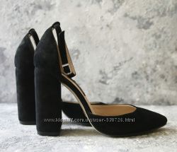 Туфли женские, замшевые черные туфли Sokolick