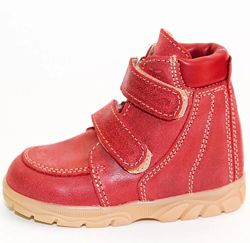Ортопедические ботинки зимние Ортекс, красные, натуральная кожа, мех.