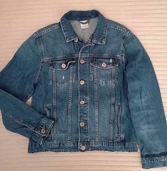 Джинсовая, котоновая куртка Zara, размер 11-12 лет, рост 146-152 см