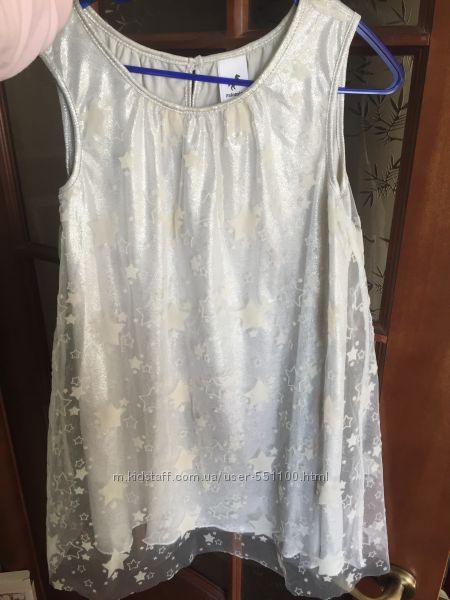 Красивеннное серебряное платье для девочки 6 -7лет