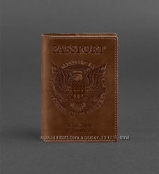 Обложка кожаная для паспорта унисекс USA цвета