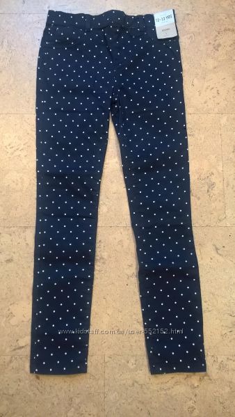 Новые джеггинсы джинсы для девочки Denim Co синего цвета в горох 2-13 лет