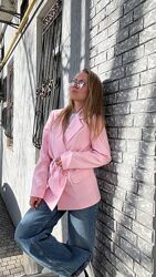 Стильный женский пиджак на подкладке с поясом 469 Размеры 42- 48 Топ продаж