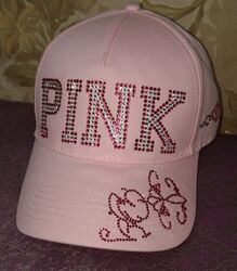 Розовая нежная кепка PINK со стразами Сваровски