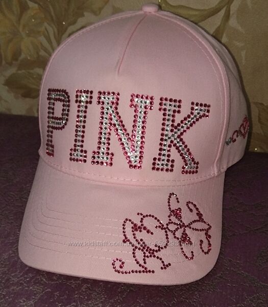 Розовая нежная кепка PINK со стразами Сваровски