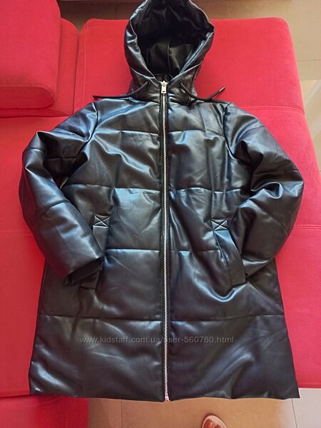 Зимова шкіряна куртка-пальто Zara ´M-L р.