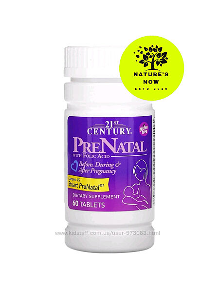  21 Century PreNatal мультивитамины для женщин с фолиевой кислотой - 60 таб