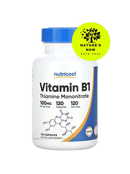 Nutricost витамин В1 тиамин 100 мг - 120 капсул / США