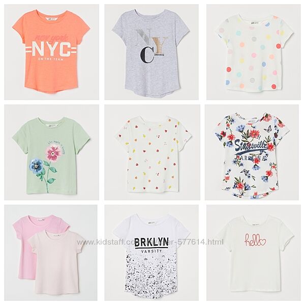 Футболка H&M девочке 4-6,6-8,8-10,10-12,12-14, 14плюс  в ассортименте