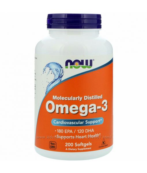 Now Foods Omega-3 рыбий жир, бестселлер Iherb, 100 капсул, Киев в наличии