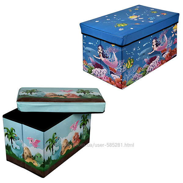 Корзина пуфик для игрушек размер 48-30-30 см