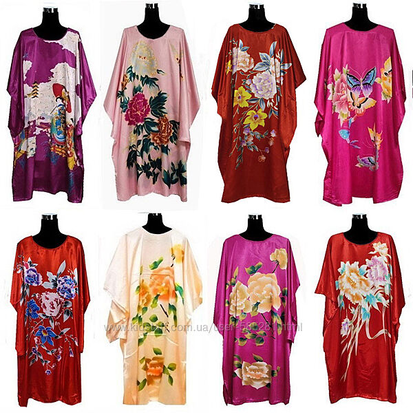 шелковое платье кимоно разные