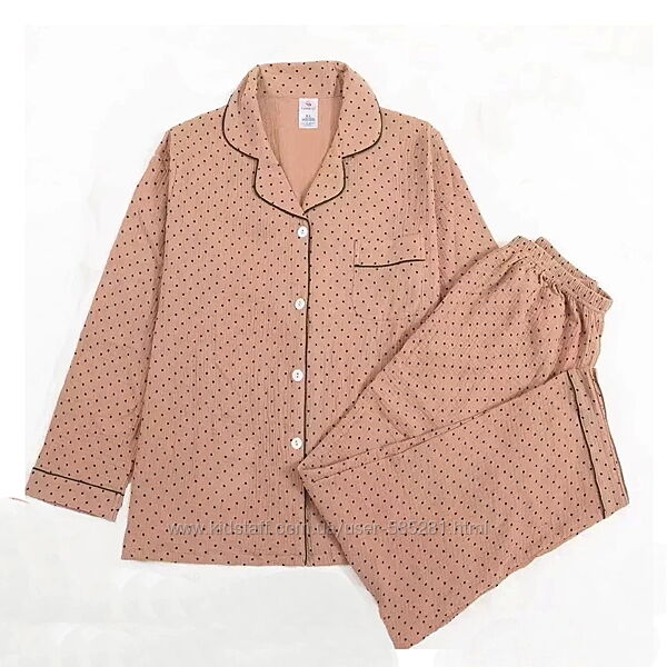 Женская муслиновая пижама рубашка с штанами М-2XL разные