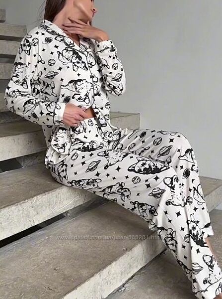 Женская пижама рубашка с штанами 44-50р