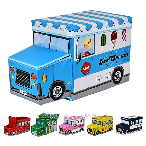 Корзина для игрушек автобус размер 55-25-31 см