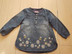 Джинсовая туника-рубашка на девочку F&F 1, 5-2 года