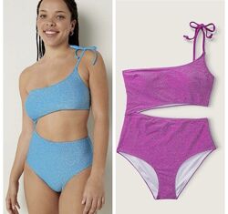 Суцільний купальник pink р. m, оригінал, victorias secret, люрекс, з блиском 