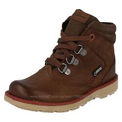  Clarks Day Hi Gore Tex Jnr Brown кожаные ботинки 