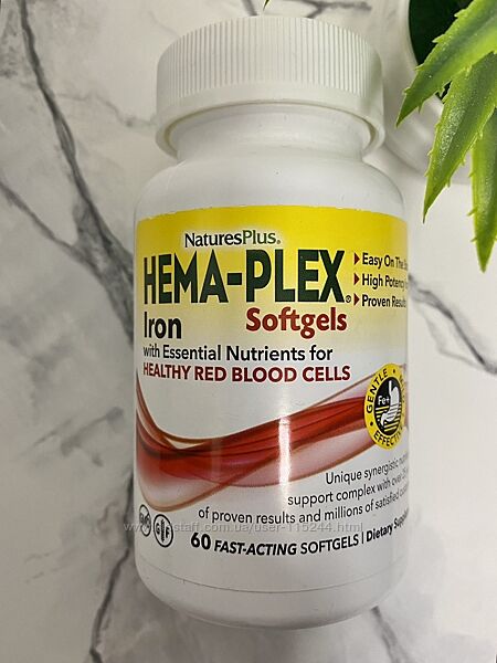 NaturesPlus, Hema-Plex, 60 швидкодіючих капсул softgels