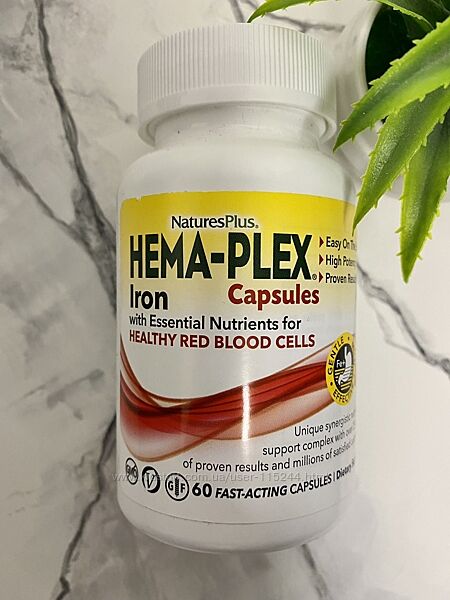 NaturesPlus, Hema-Plex, 60 швидкодіючих капсул