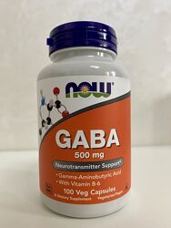 NOW Foods, GABA, 500мг, 100 шт