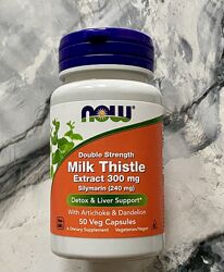 NOW Foods, розторопша, подвійна сила, 300мг, 50шт