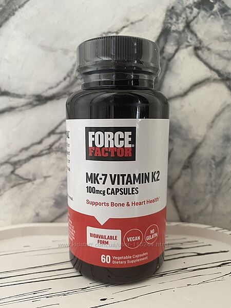 Force Factor, MK-7, вітамін K2, 100 мкг, 60шт