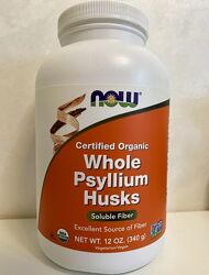 NOW Foods, сертифіковане органічне цільне лушпиння подорожника, 340 г