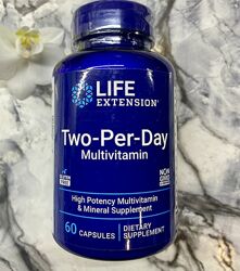 Life Extension,  Two-per-day вітаміни для прийому двічі на день, 60 капсул