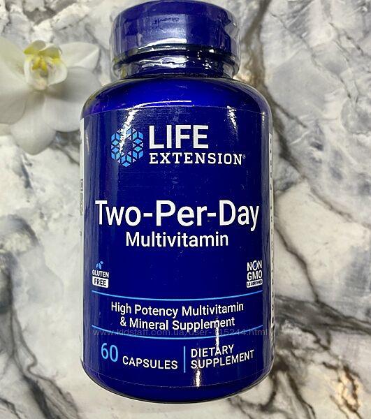 Life Extension, Two-per-day вітаміни для прийому двічі на день, 60 капсул