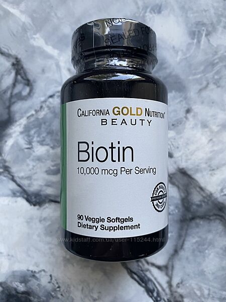 California Gold Nutrition, біотин, 10000мкг, 90шт