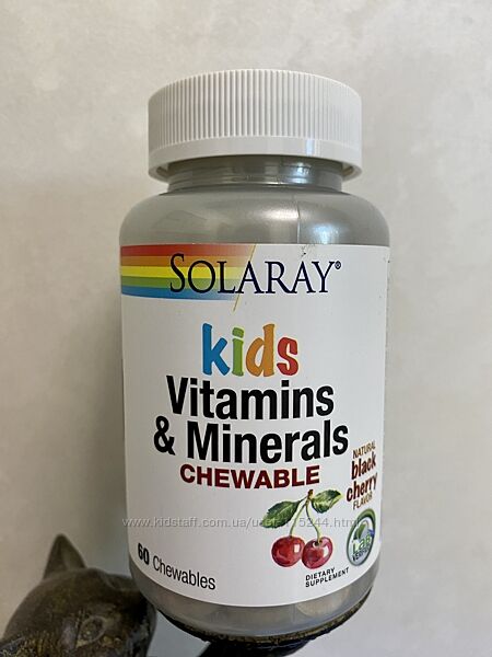 Solaray, жувальні вітаміни та мікроелементи для дітей, 60шт