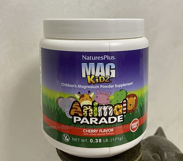 NaturesPlus, SourceofLife, AnimalParade, MagKidz, магній для дітей, 171г