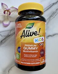Nature&acutes Way, Alive Kids, жувальні мультивітаміни преміальної якості 90шт