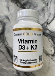 California Gold Nutrition, вітаміни D3 й K2 180шт