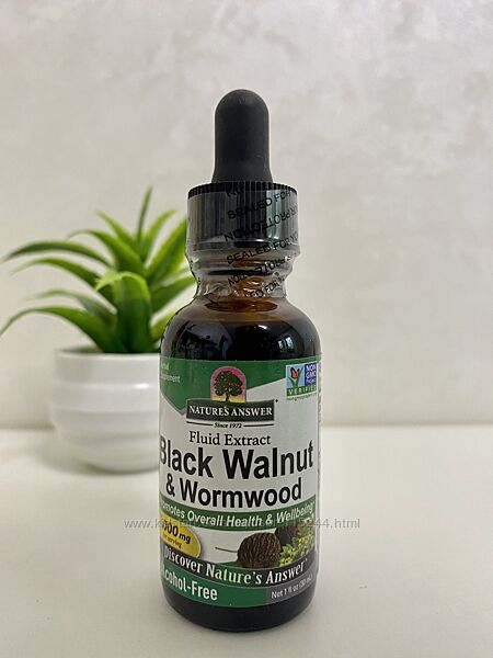 Nature´s Answer, чорний горіх і полин гіркий, рідкий екстракт, без спирту,