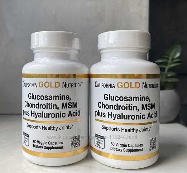 California Gold Nutrition, глюкозамін, хондроїтин, МСМ і гіалуронова кислот