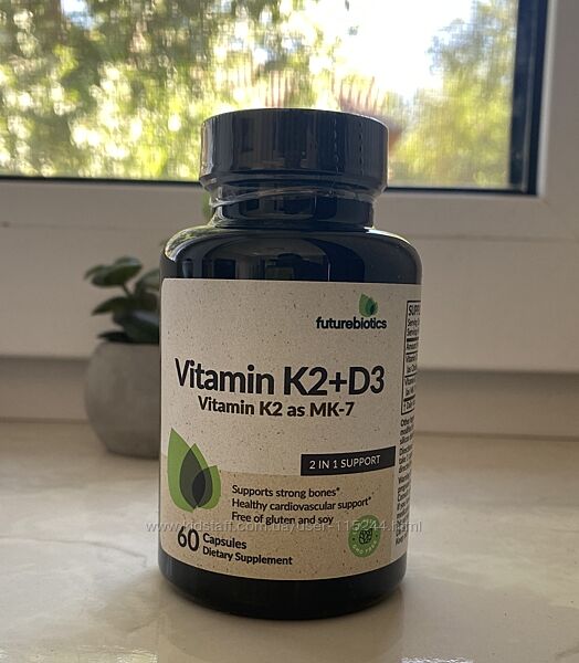 Futurebiotics, Вітамін K2  D3 з вітаміном K2 у формі МК-7, 60шт