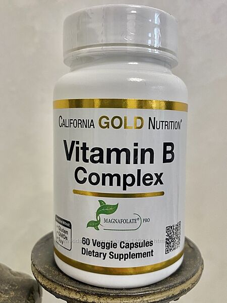 California Gold Nutrition, комплекс вітамінів групи B із фолатом, 60шт