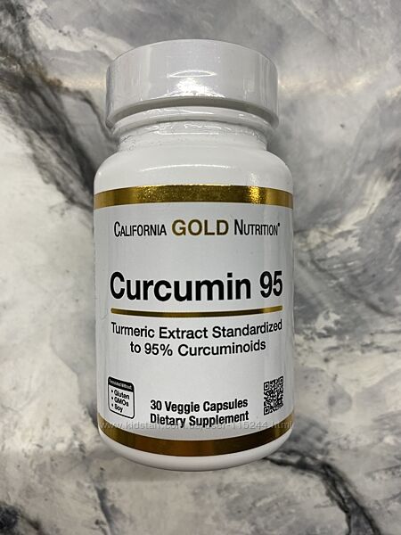 California Gold Nutrition, куркумін 95, 30рослинних капсул 500мг